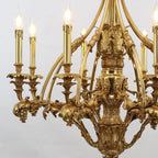 33X31 Inch 8 Lights Small Baroque Style Antique Copper Chandelier-铜灯-Manorlights