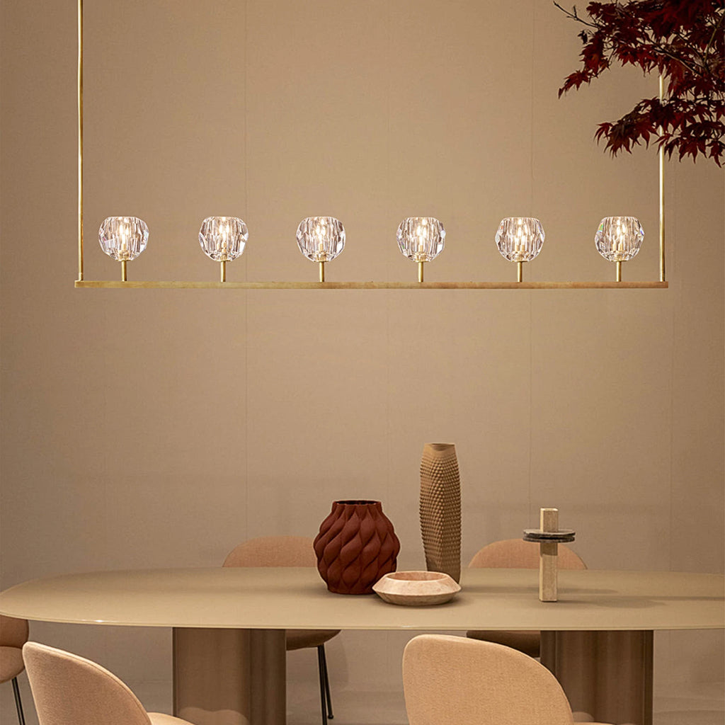 Boule De Cristal Clear Glass Linear Chandelier 48", 60"