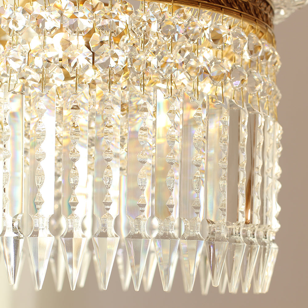 16-28 Inch Multiple Size Baccarat Inspired Copper and Crystal Chandelier Lighting-铜灯-Manorlights