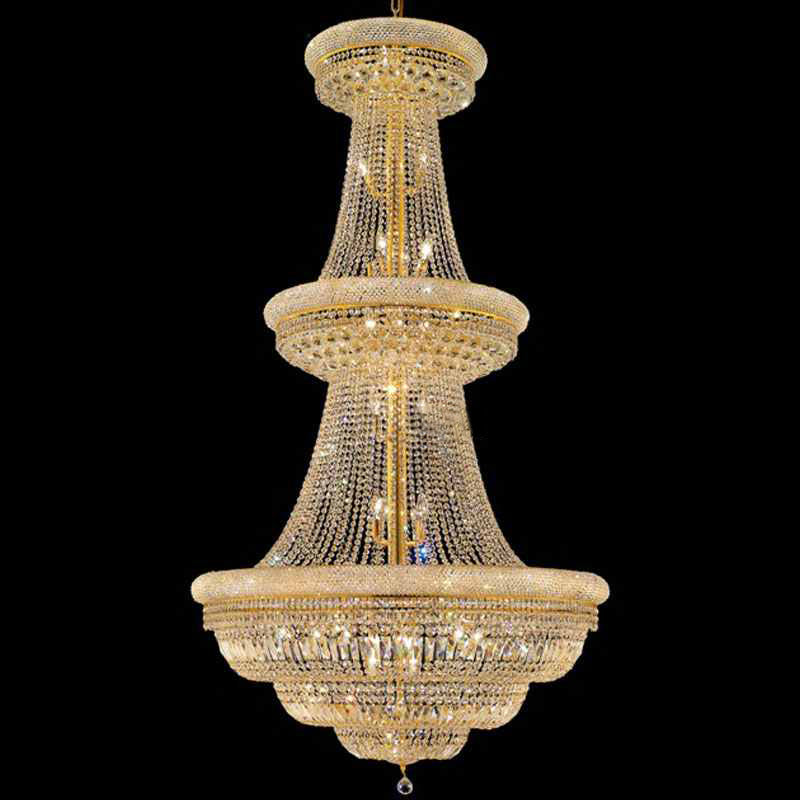 42X76 Inch 56 Lights French Basket K9 Crystal Chandelier Lighting-大吊灯-Manorlights