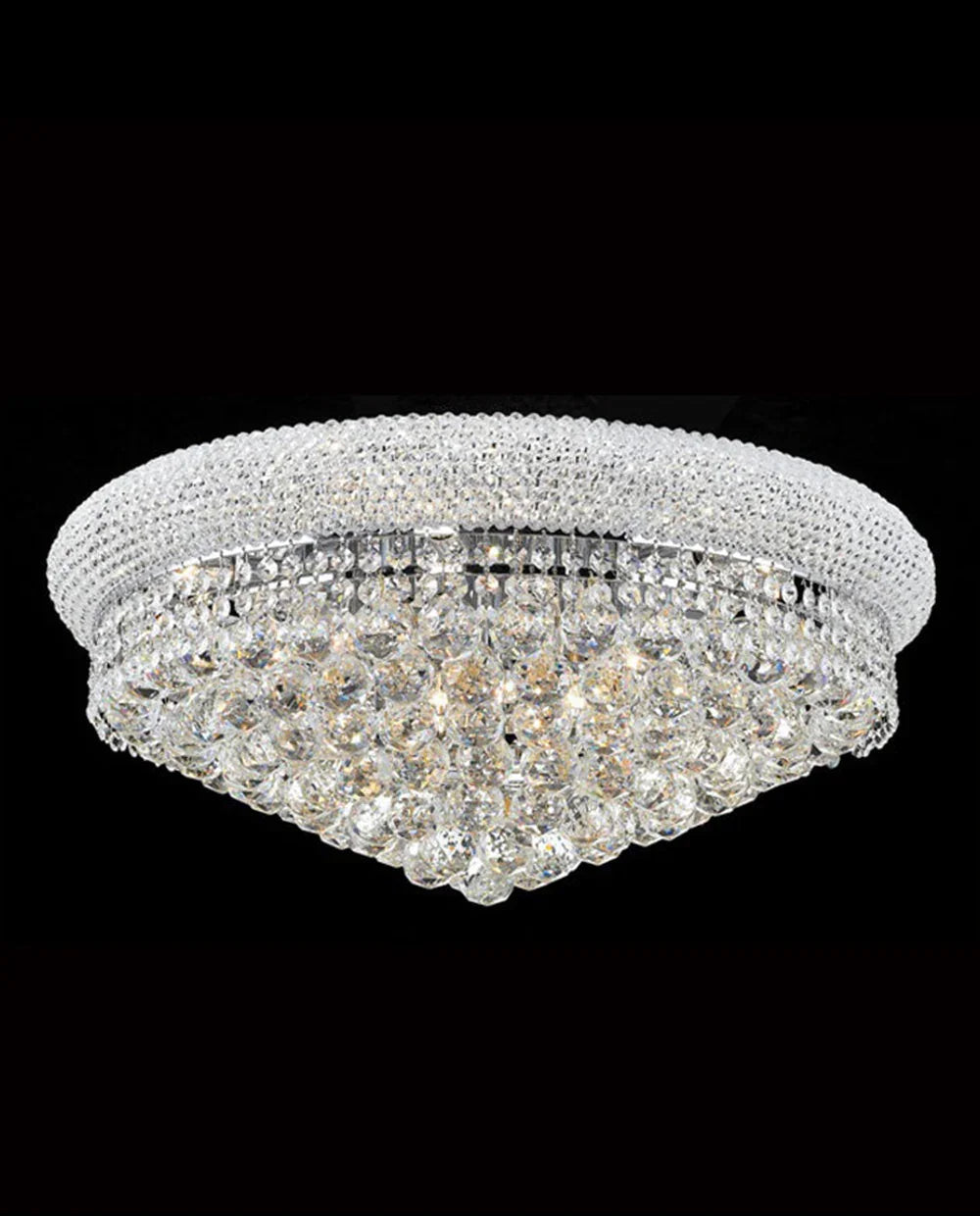 24'' Round Crystal Ceiling Light Empire Flush Mounted Crystal Chandelier-吸顶灯-Manorlights