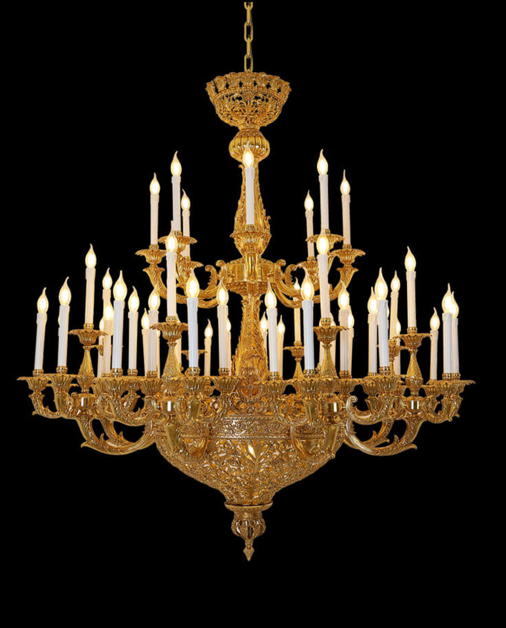 59X65 Inch 19th Century Extra Large French Brass Chandelier Antique Chandelier for Foyer-大吊灯-Manorlights