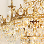 18 Inch Small Crystal Chandelier for Extrance Empire Style Brass Chandelier-铜灯-Manorlights