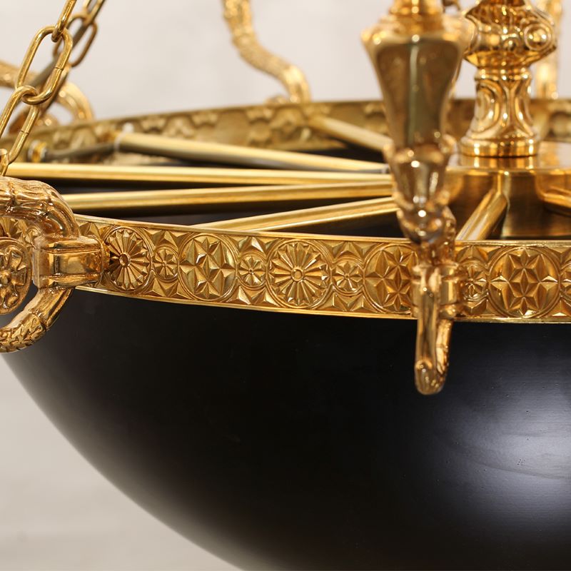 39X37 Inch 12 Lights Rococo French Empire Copper Chandelier-铜灯-Manorlights