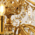51X68 Inch 30 Lights Tiered Brass and Crystal Chandelier for Foyer-大吊灯-Manorlights