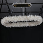 47'' Oval Modern Clear Geode Quartz Crystal Chandelier for Dining Room-现代灯-Manorlights