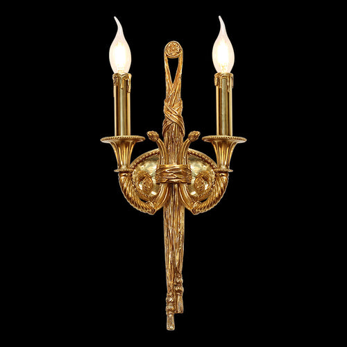 2 Lights Vintage Brass Wall Sconce-壁灯-Manorlights