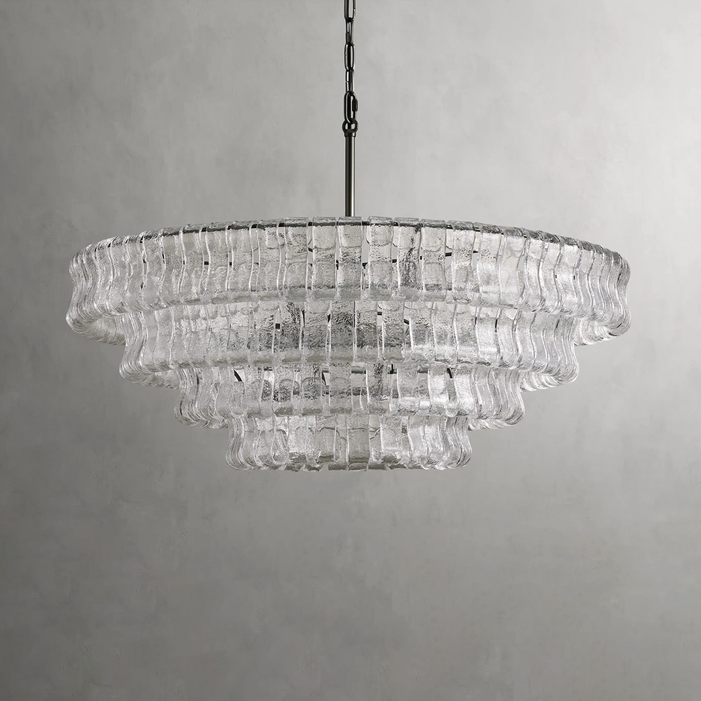 Art Glass Ghiaccio Round Chandelier 36" 48" 60"-MEET LIGHTING