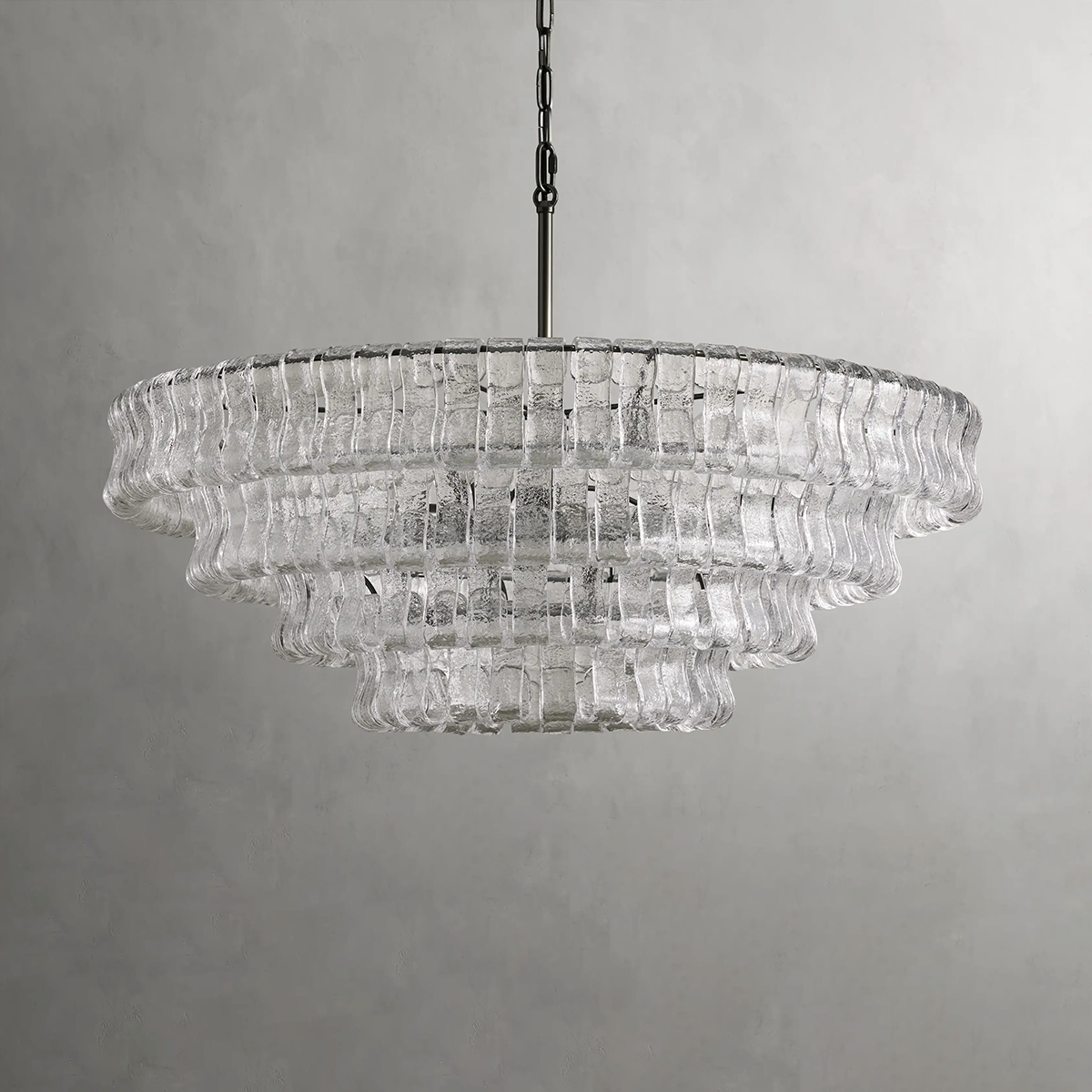 Art Glass Ghiaccio Round Chandelier 36" 48" 60"-MEET LIGHTING