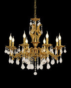 31X31 Inch 8 Lights Small Candle Style Brass and Crystal Chandelier Lighting for Living Room-铜灯-Manorlights