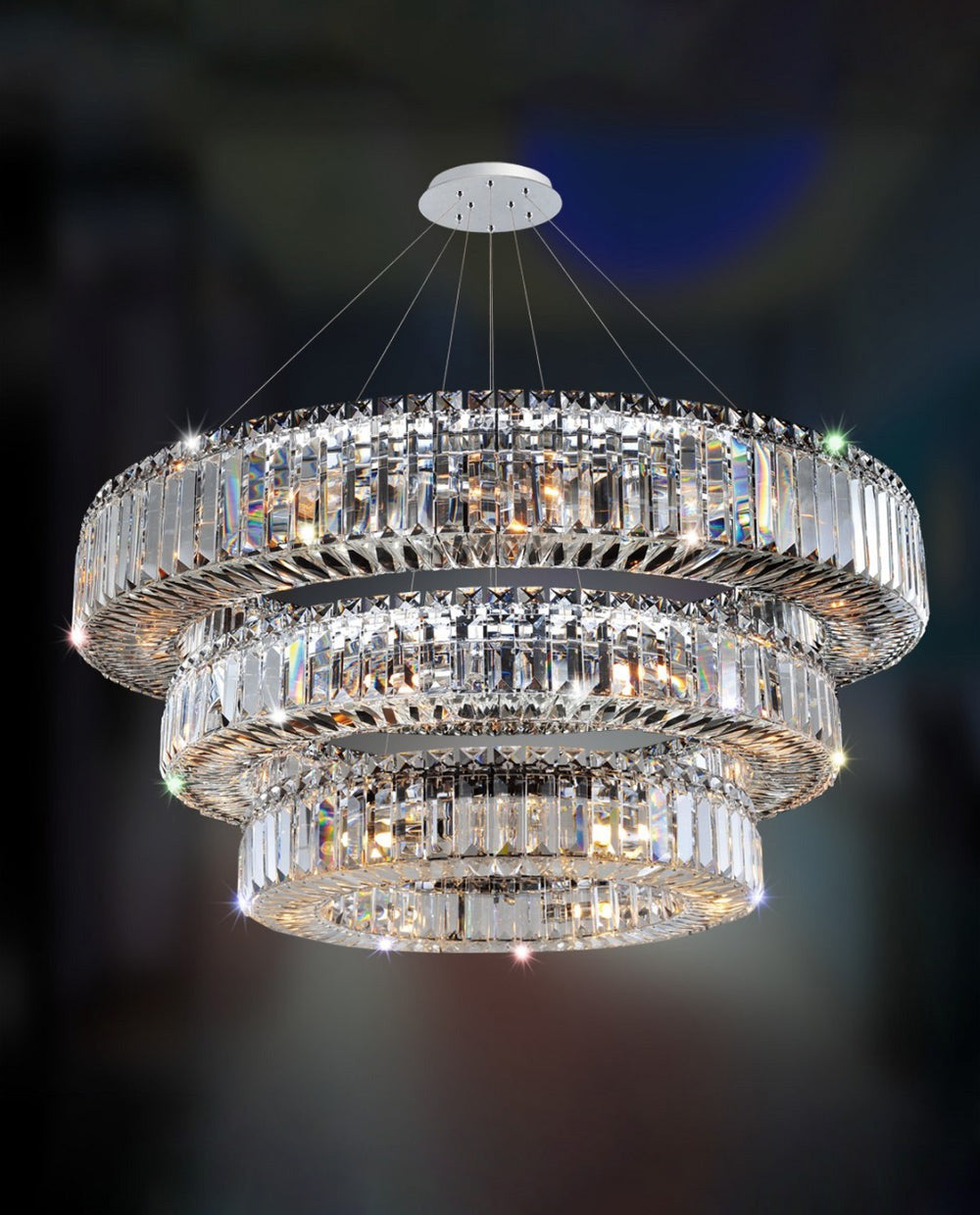 (48+36+24) Inch 3-Ring Modern Crystal Chandelier for Living Room Big Banquet Hall Chandelier Light-大吊灯-Manorlights