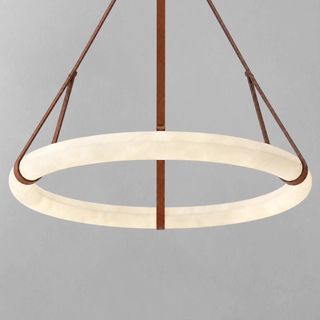 Calviro Leather Round Chandelier