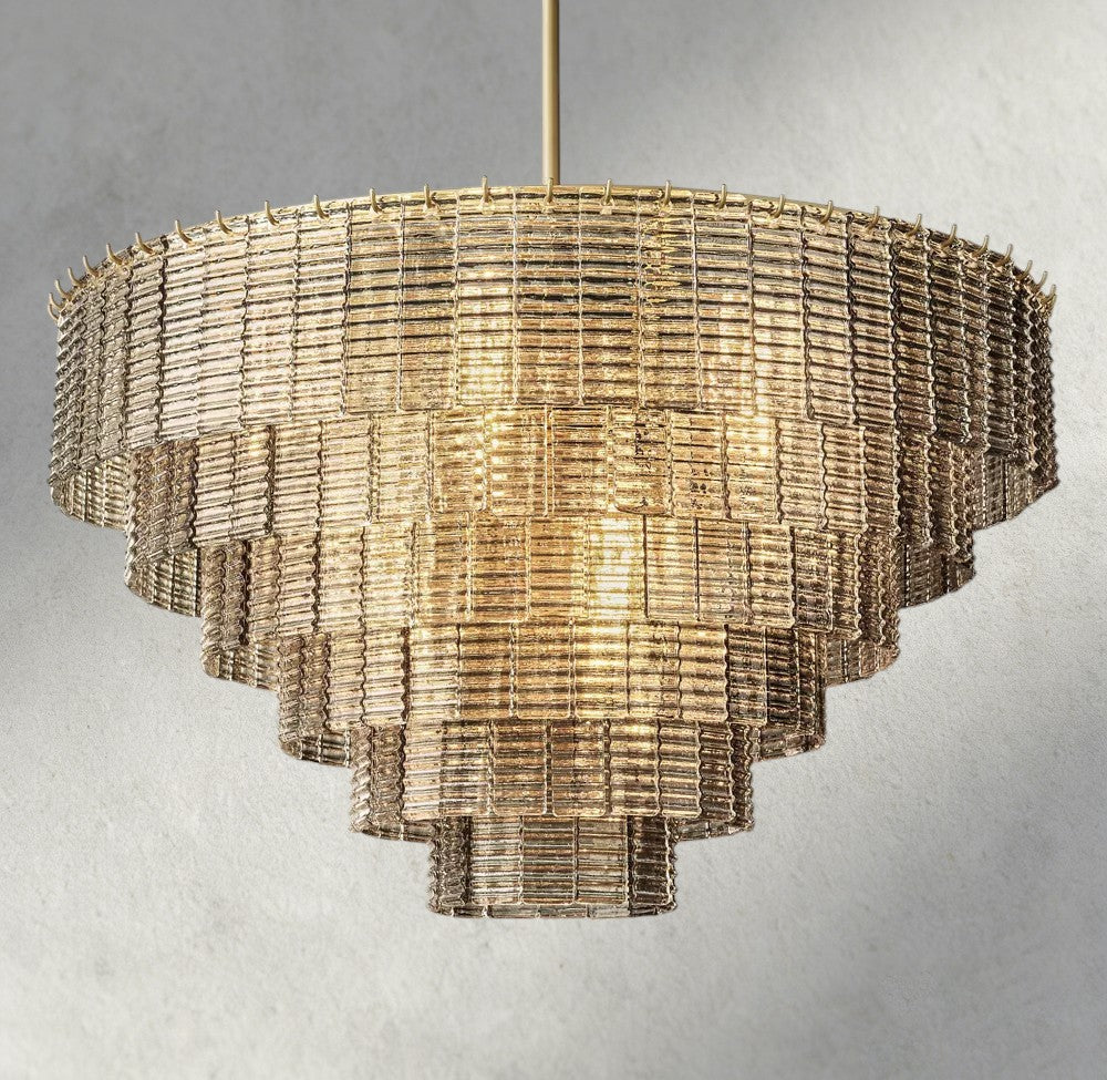 Sirene Smoke Glass Round Chandelier 41", 52", 65"-chandelier-Manorlights