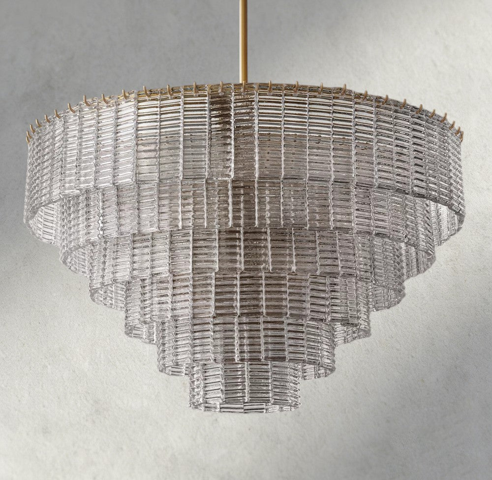Sirene Clear Glass Round Chandelier 41", 52", 65"-chandelier-Manorlights