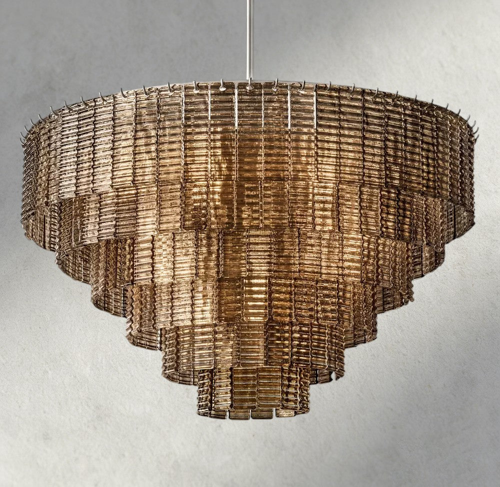 Sirene Smoke Glass Round Chandelier 41", 52", 65"-chandelier-Manorlights