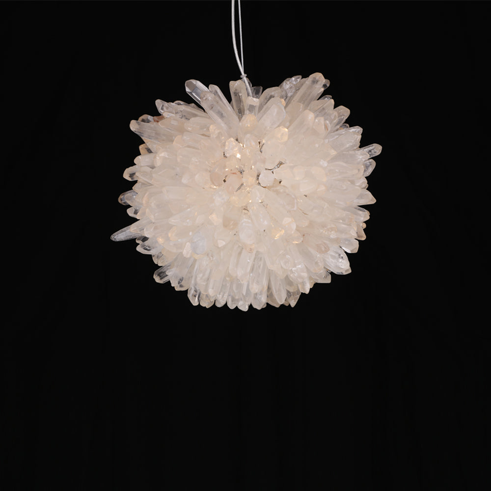 Clear Geode Quartz Crystal Ball Modern Pendant Light-现代灯-Manorlights
