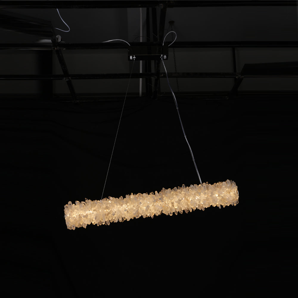 Modern Linear Geode Quartz Crystal Pendant Light-现代灯-Manorlights