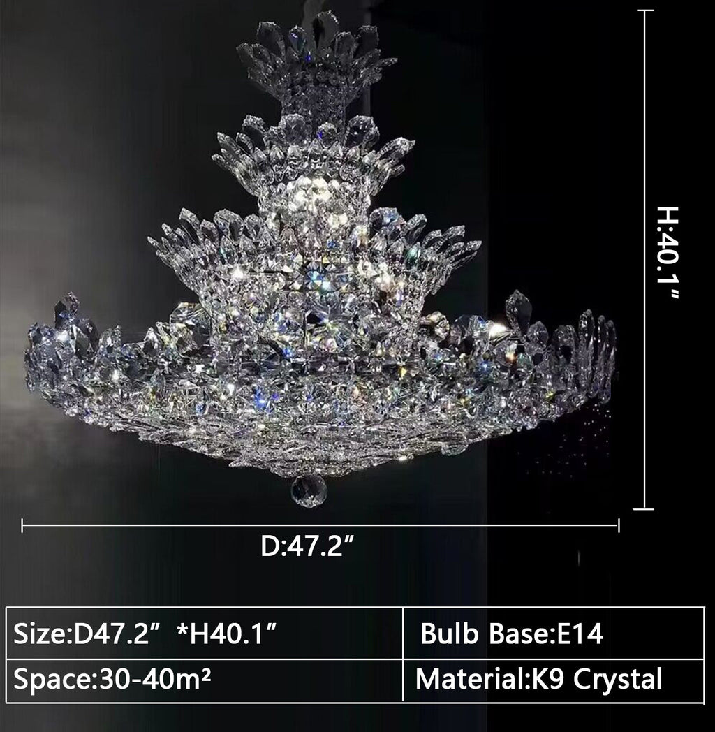 Luxury Empire Floral Crystal Chandelier-Manorlights