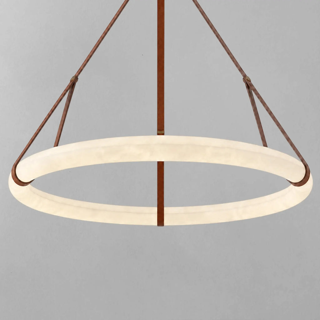 Calviro Leather Round Chandelier