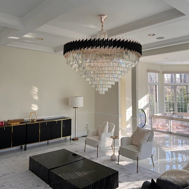 60 Inch Luxury Modern Round Crystal Chandelier Lighting for Living Room-大吊灯-Manorlights