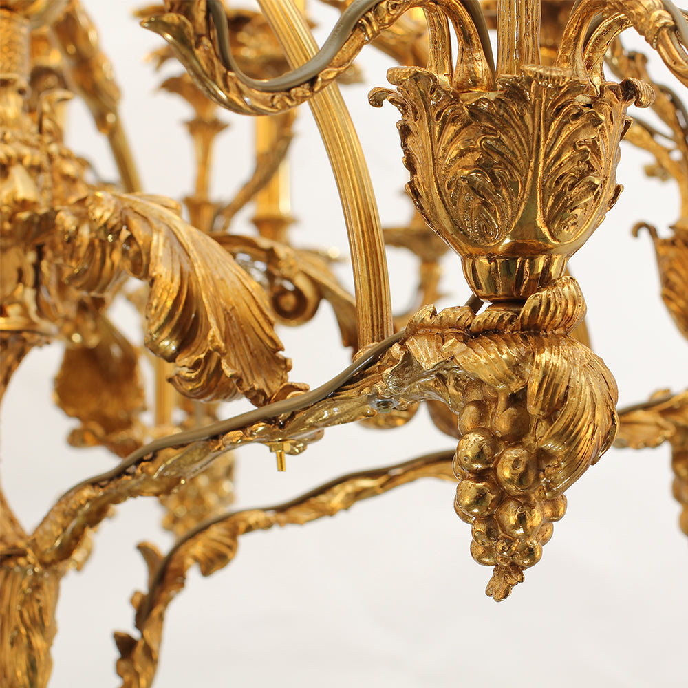 47X39 Inch 36 Lights Baroque Style Antique Brass Chandelier-大吊灯-Manorlights
