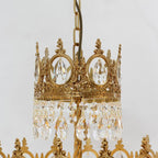 9 Inch Mini Kitchen Island Pendant Light Empire Style Brass Crystal Pendant Lighting-铜灯-Manorlights