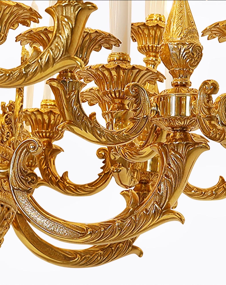 59X65 Inch 19th Century Extra Large French Brass Chandelier Antique Chandelier for Foyer-大吊灯-Manorlights