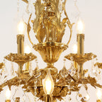 51X68 Inch 30 Lights Tiered Brass and Crystal Chandelier for Foyer-大吊灯-Manorlights