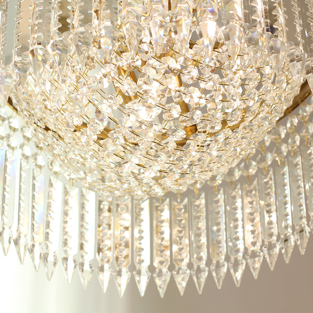 16-28 Inch Multiple Size Baccarat Inspired Copper and Crystal Chandelier Lighting-铜灯-Manorlights