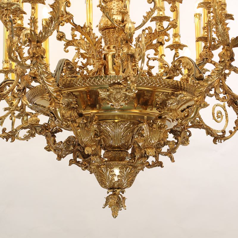 54X46 Inch 36 Lights Baroque Style French Copper Chandelier-大吊灯-Manorlights