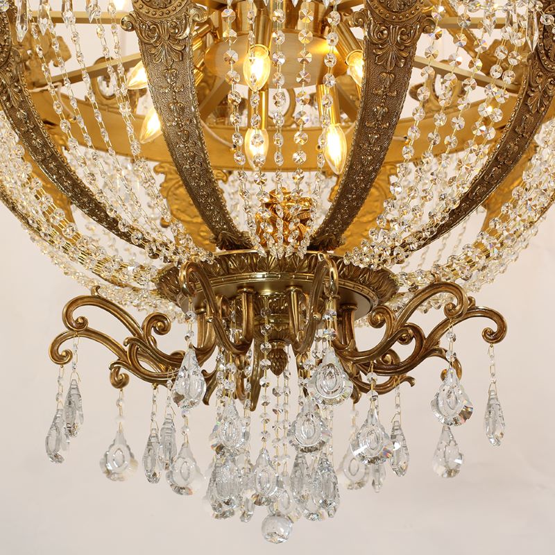 51X67 Inch 42 Lights Big French Empire Brass and Crystal Chandelier for Foyer-大吊灯-Manorlights