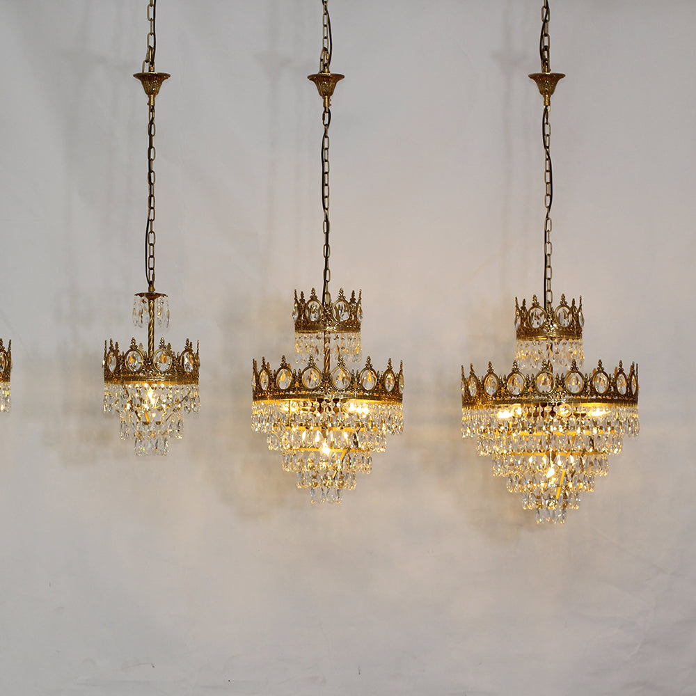 18 Inch Small Crystal Chandelier for Extrance Empire Style Brass Chandelier-铜灯-Manorlights