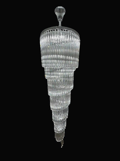 102 Inch Tall Chandelier Modern Spiral Crystal Chandelier for High Ceiling Staircase-大吊灯-Manorlights