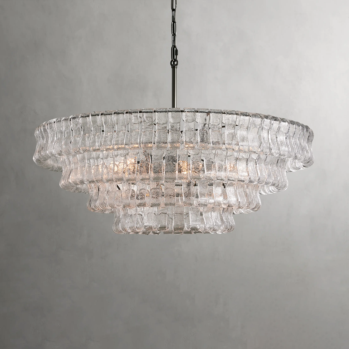 Art Glass Ghiaccio Round Chandelier 36" 48" 60"-MEET LIGHTING