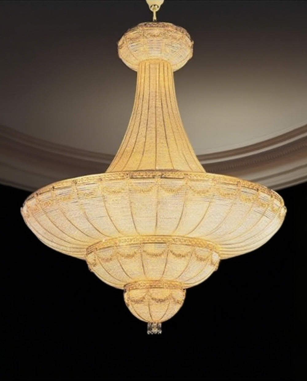 51X65 Inch Large Gold Empire Style Crystal Chandelier for High Ceilings-大吊灯-Manorlights