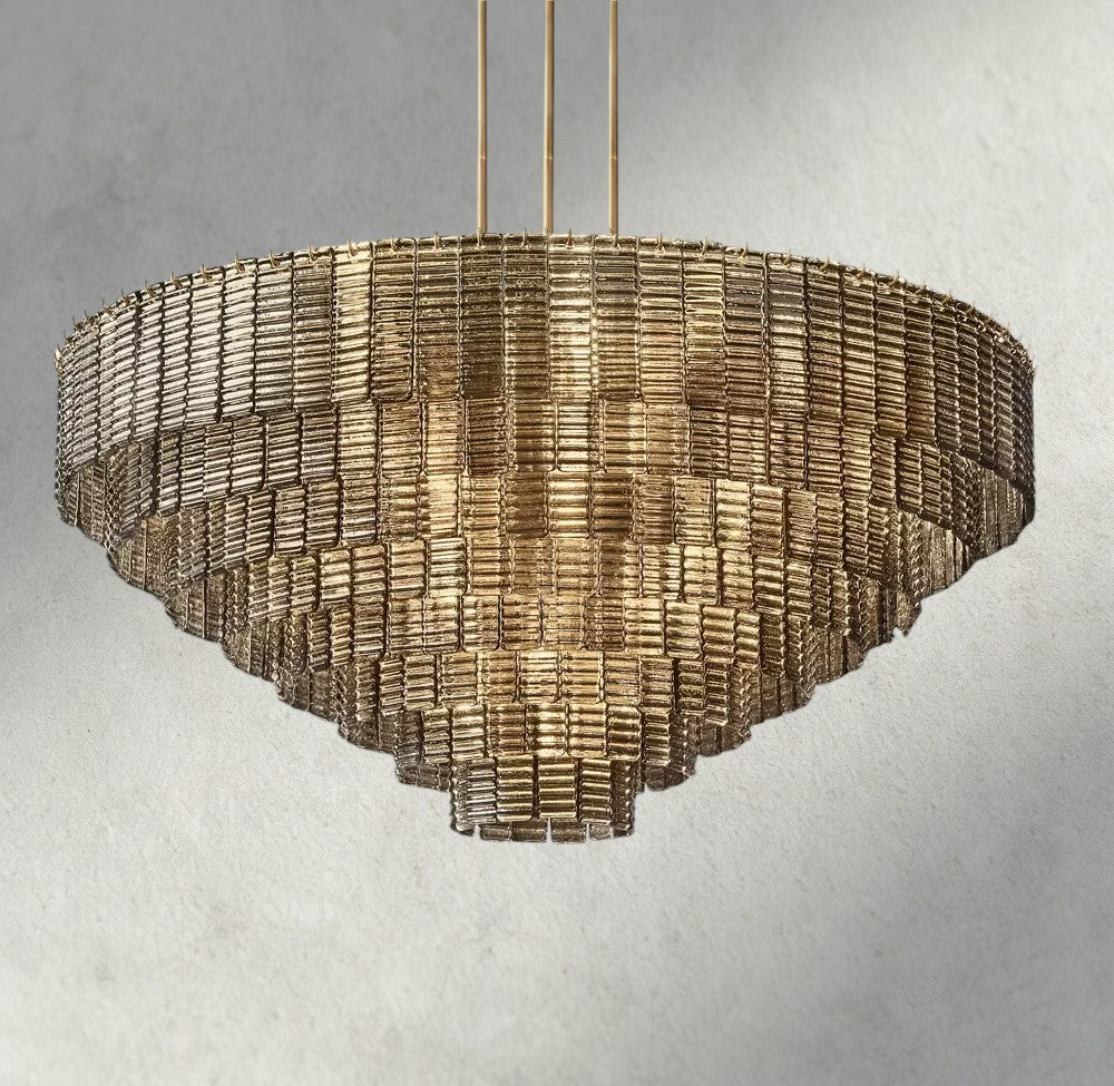 Sirene Smoke Glass Round Chandelier 41", 52", 65"-chandelier-Manorlights