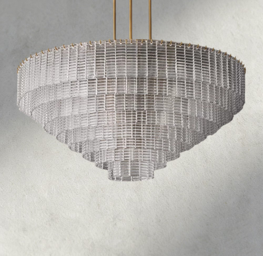 Sirene Clear Glass Round Chandelier 41", 52", 65"-chandelier-Manorlights