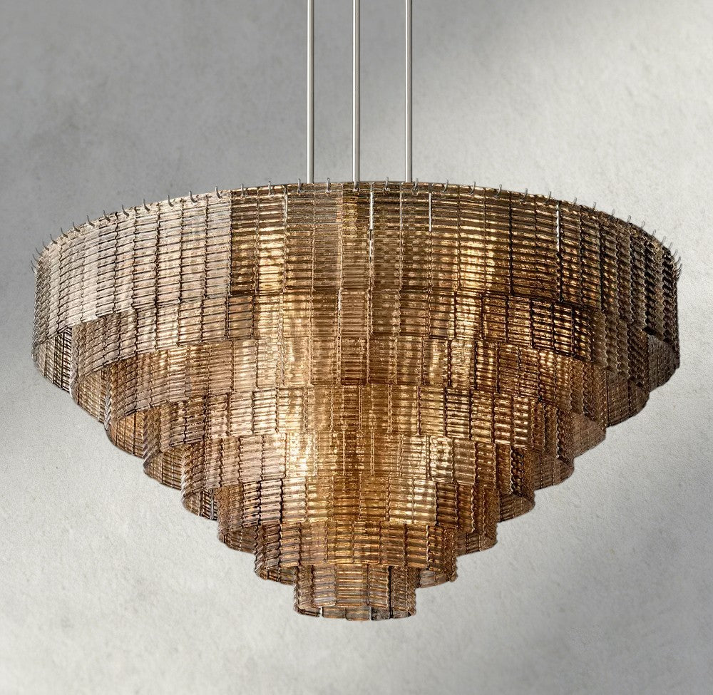 Sirene Smoke Glass Round Chandelier 41", 52", 65"-chandelier-Manorlights