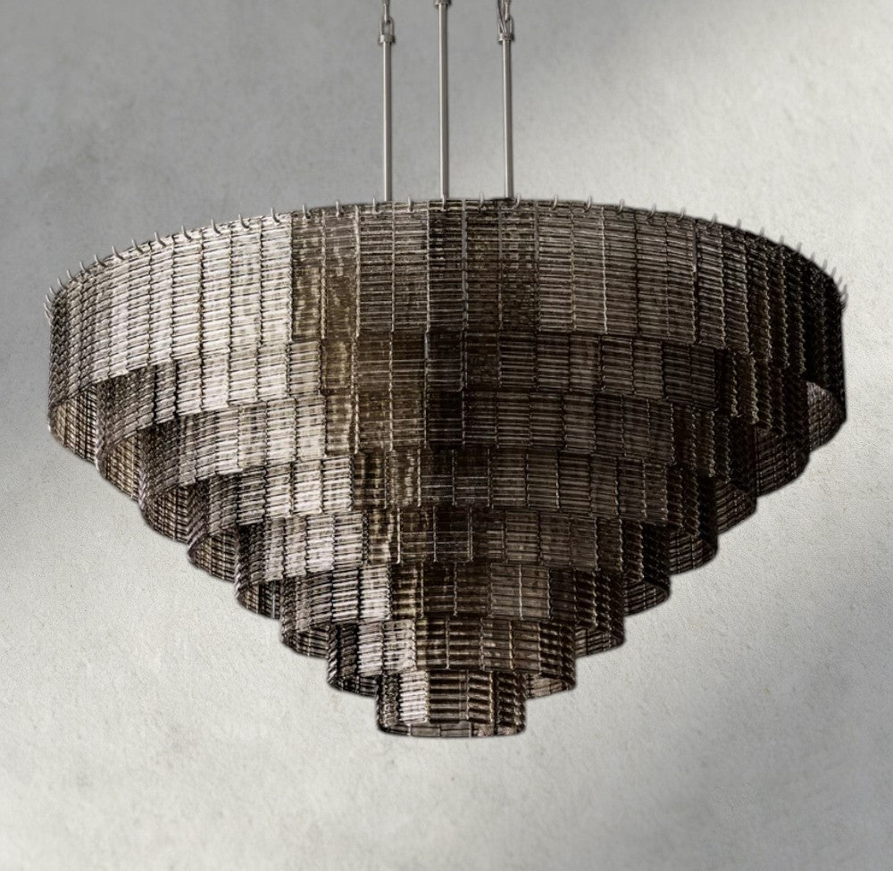 Sirene Smoke Glass Round Chandelier 41", 52", 65"-chandelier-Manorlights