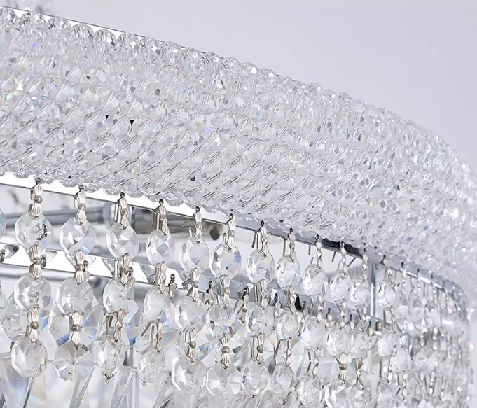36X69 Inch 32 Lights French Basket K9 Crystal Chandelier Lighting-大吊灯-Manorlights