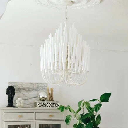 5/6 - Light Modern Branch Modeling Chandelier in White or Black for Stylish Interiors - 5 Lights / D21"*H29"WhiteWarm LightBlushlighting