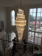 Luxury Spiral Crystal Chandelier for High-ceiling/Foyer/Staircase-Chandeliers-Manorlights