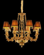 35X30 Inch 8 Lights Baroque Style Antique Copper Chandelier-铜灯-Manorlights