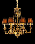 30X30 Inch 6 Lights Baroque Style Antique Copper Chandelier-铜灯-Manorlights