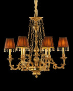 30X30 Inch 6 Lights Baroque Style Antique Copper Chandelier-铜灯-Manorlights