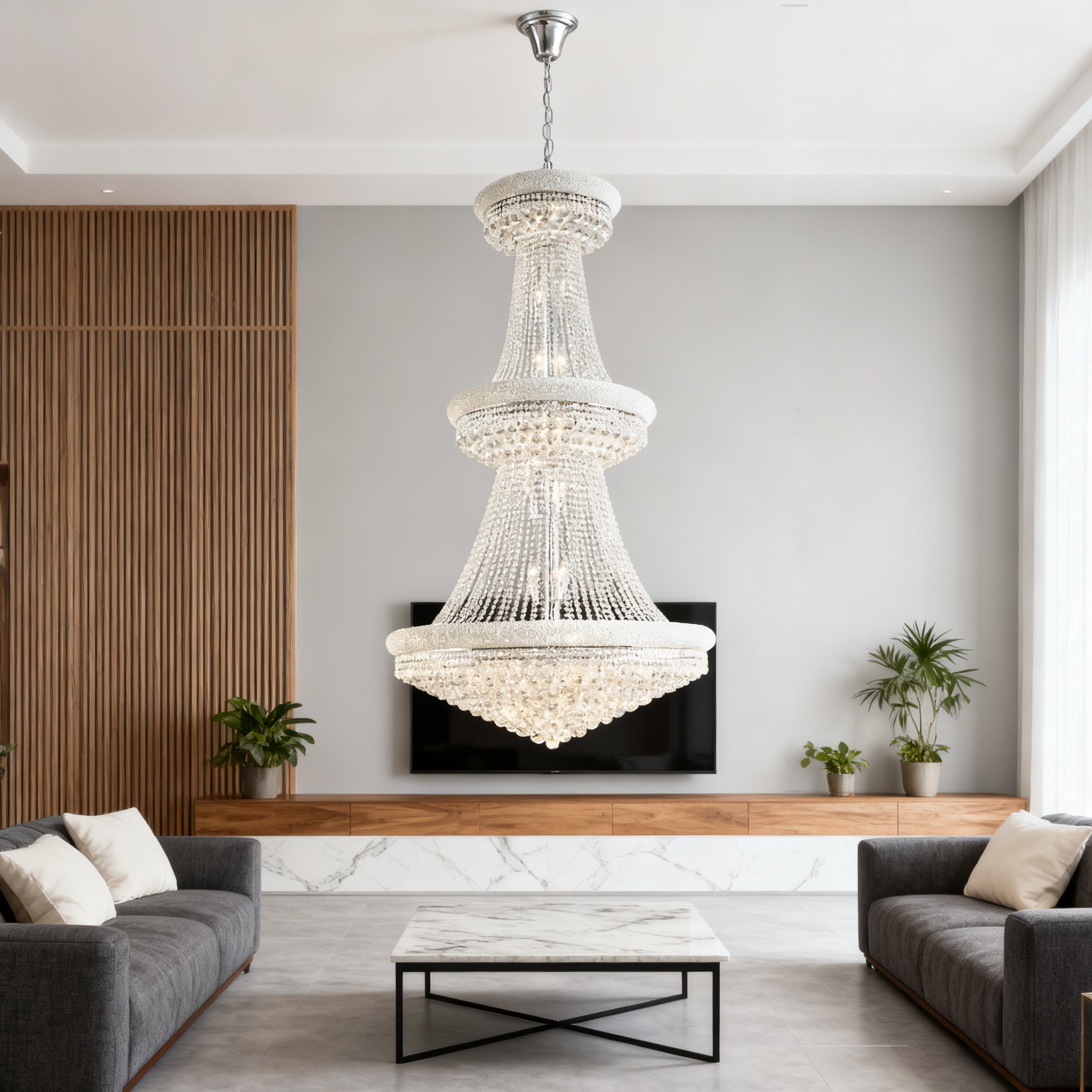 42X72 Inch 48 Lights Elegant Empire K9 Crystal Chandelier-大吊灯-Manorlights