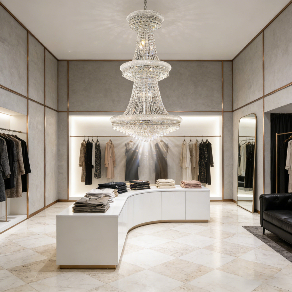 36X66 Inch 32 Lights Elegant Empire K9 Crystal Chandelier-大吊灯-Manorlights
