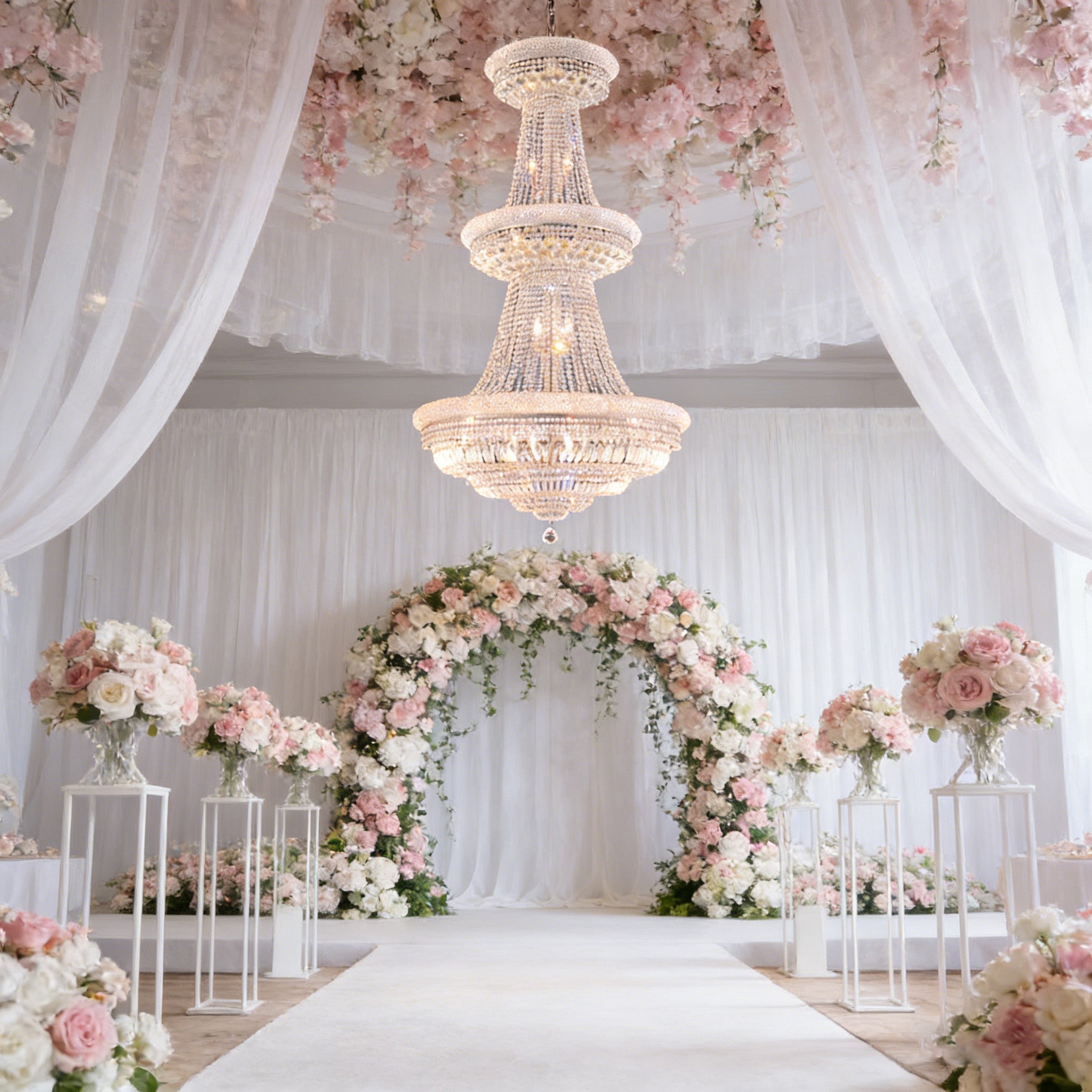 36X69 Inch 32 Lights French Basket K9 Crystal Chandelier Lighting-大吊灯-Manorlights