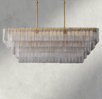 Sirene Clear Glass Rectangular Chandelier 59"-chandelier-Manorlights