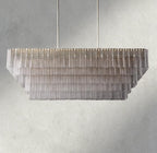 Sirene Clear Glass Rectangular Chandelier 59"-chandelier-Manorlights